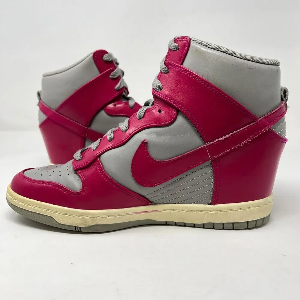 Nike Dunk Sky High Medium Grey Fuchsia 528899-001 2012 Size 9 Hidden Wedge